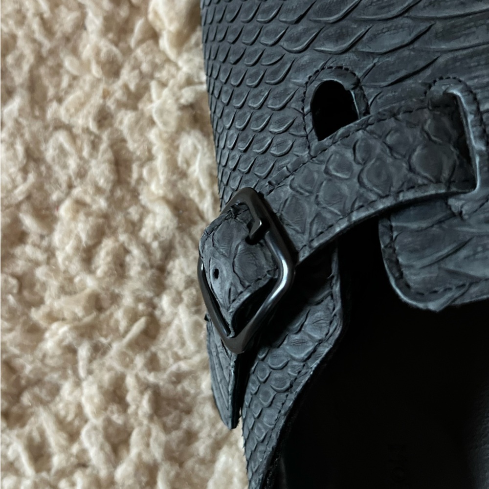 NWT The Shoe Surgeon Black Leather Mules - Picture 5 of 7
